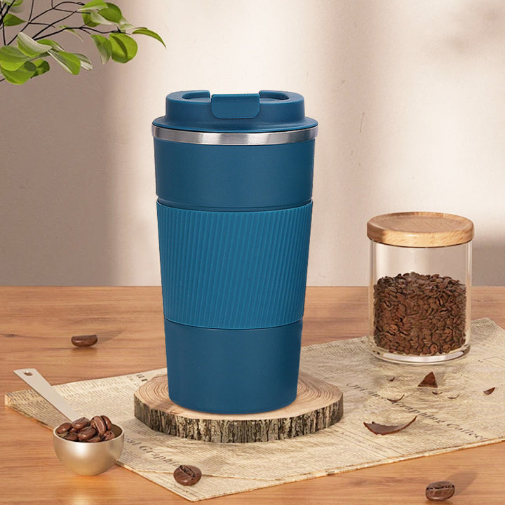 Insulated Stainless Steel Travel Coffee Tumbler with Leakproof Lid and Carry Strap Bowlift
