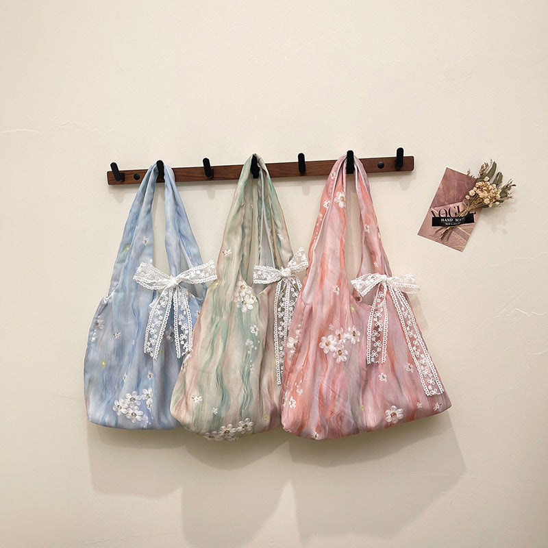 Elegant Floral Printed Shoulder Tote Bag Bowlift