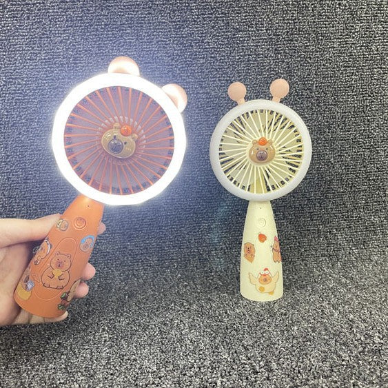Unisex Portable Hand Fan with LED Lighting and Animal Design Bowlift