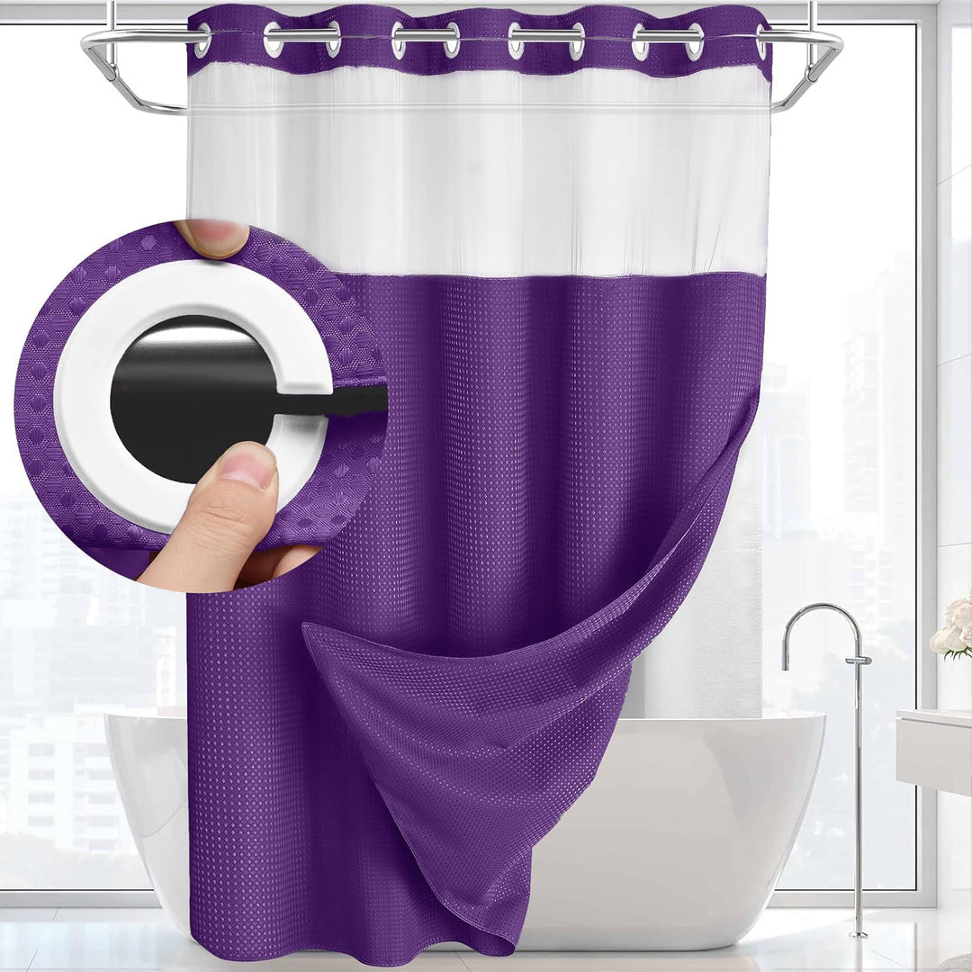 Textured Weave Shower Curtain Bowlift