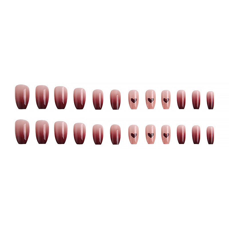 Artistic Ombre Nails with Hearts Bowlift