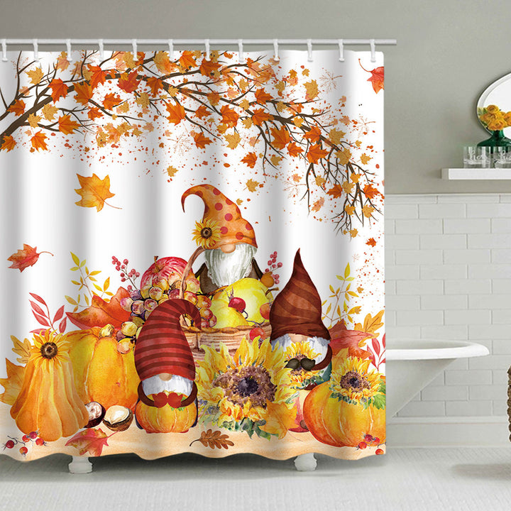 Artistic Pumpkin Print Shower Curtain Bowlift