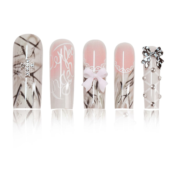Decorative Long Press-On Nails Bowlift