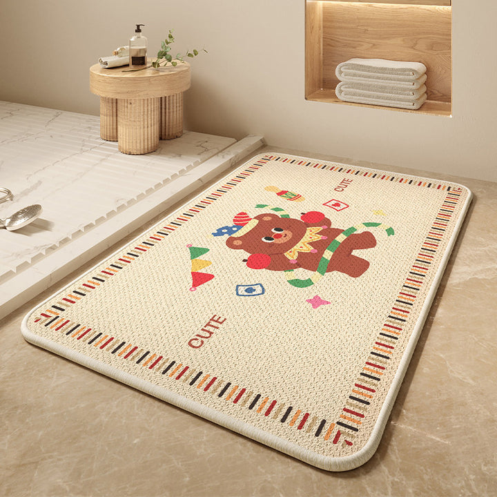 Cartoon Dog-Themed Bath Mat Bowlift