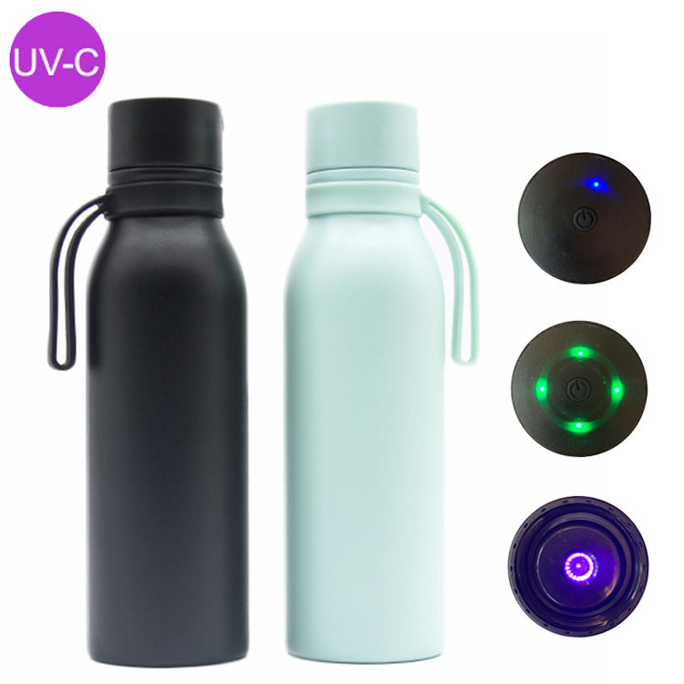 Women's UV Disinfection Water Bottle with LED Display and USB Port Bowlift
