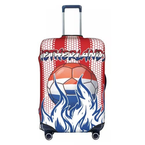 Unisex nan elastic luggage cover with football argyle pattern, tear-resistant stretch cover for trolley with handle and wheel openings Bowlift