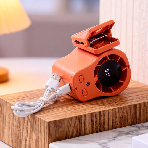 Women's Portable Clip Fan with LED Display Bowlift