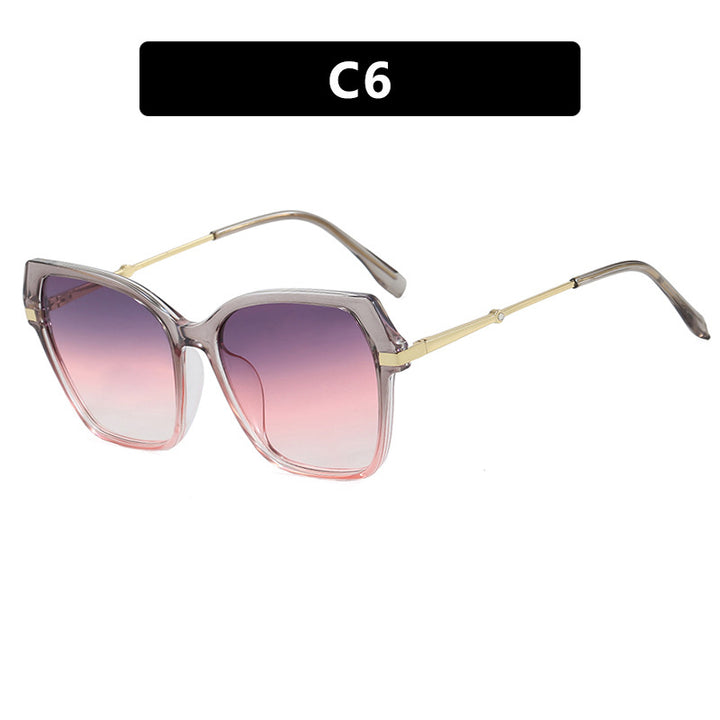 Ladies square sunglasses with elegant metal frame and protective UV filter Bowlift