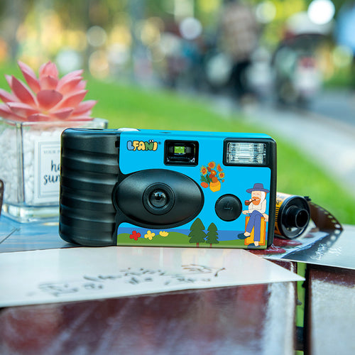 Playful Illustrated Disposable Camera Bowlift