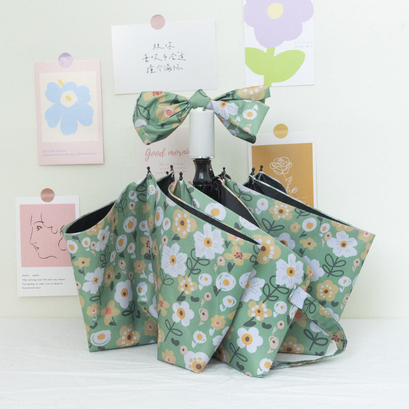 Women's Foldable Umbrella with Colorful Floral Patterns Bowlift