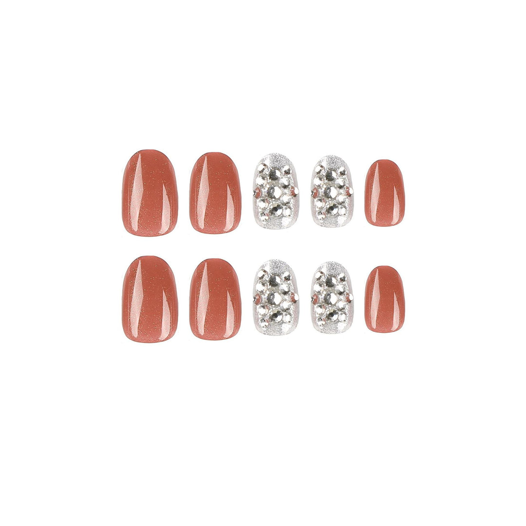 Artistic acrylic nails with glitter accents Bowlift