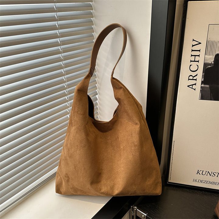 Suede Slouchy Hobo Bag Bowlift