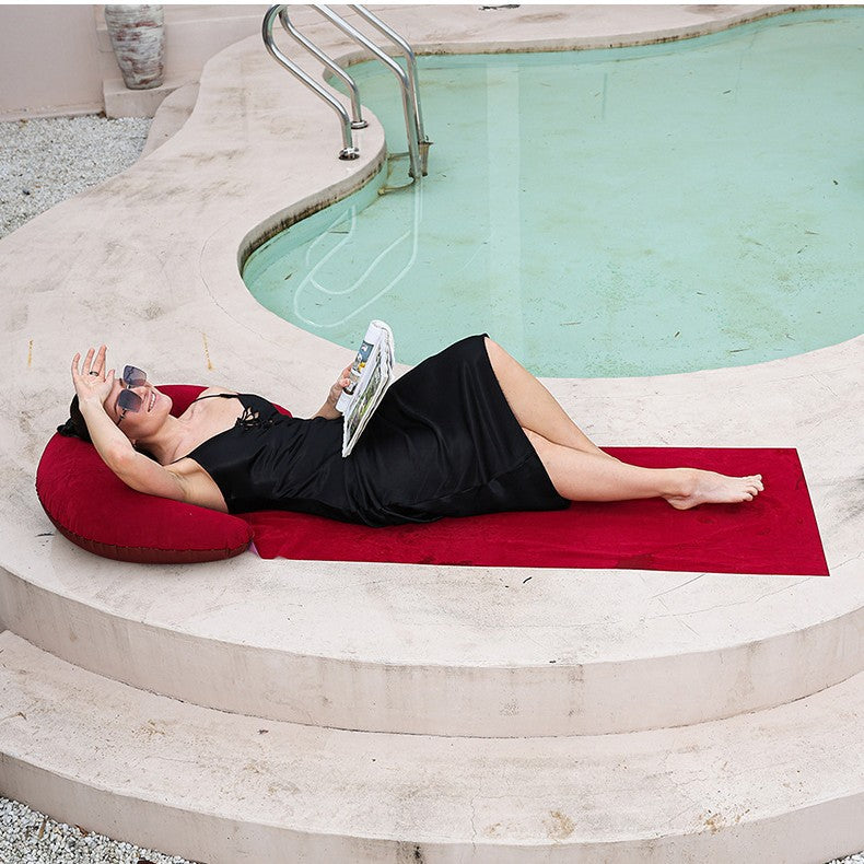 Women Inflatable Relax Lounge Chair with Integrated Headrest Bowlift