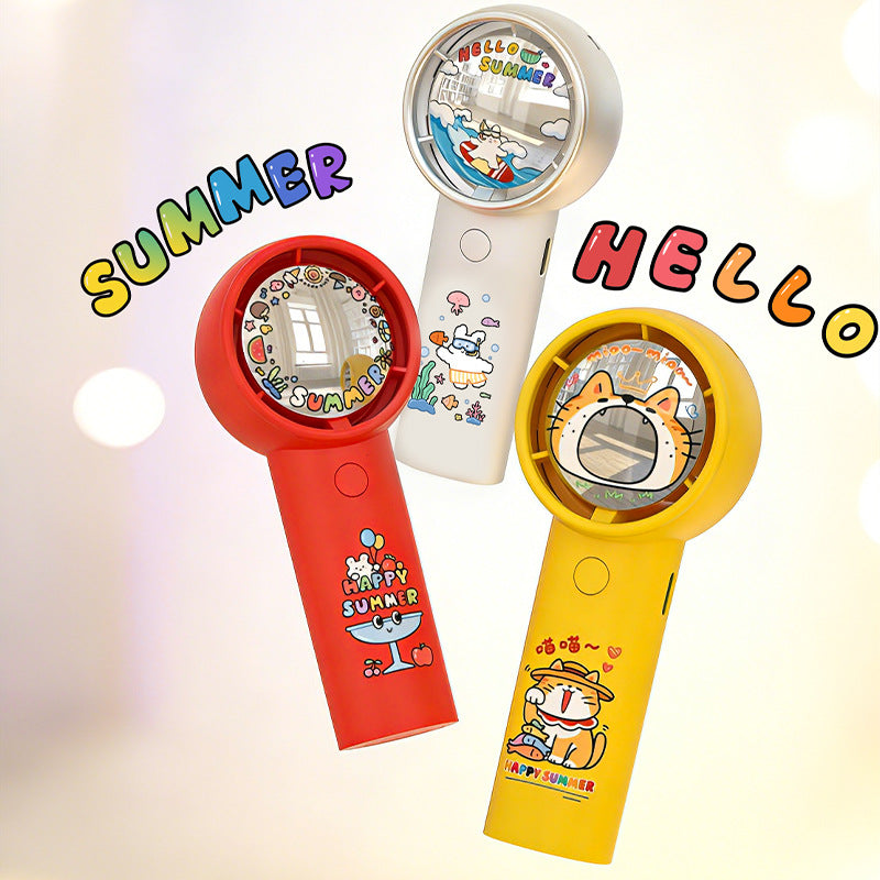 Ladies portable hand fan with cute summer design Bowlift