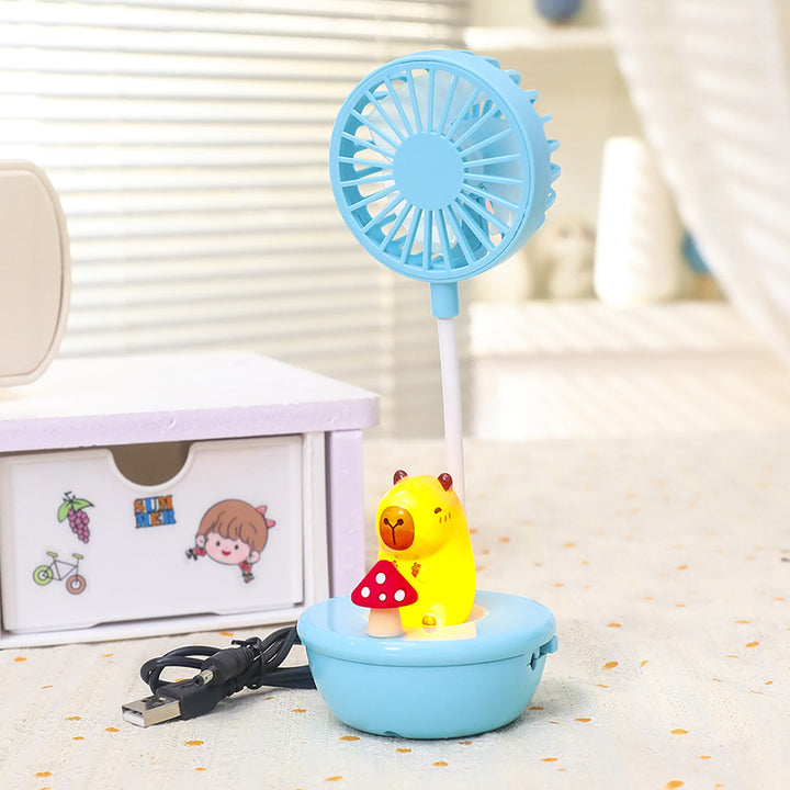 Women Portable Hand Fan with LED Panda Design Bowlift