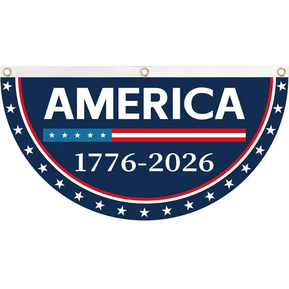 Unisex half-circle banner made of weatherproof polyester with metal eyelets and reinforced seams Bowlift