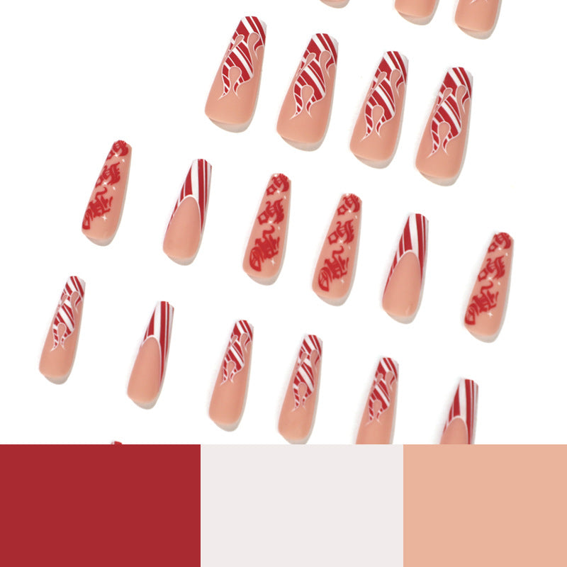 Artistic nail extensions in festive design Bowlift