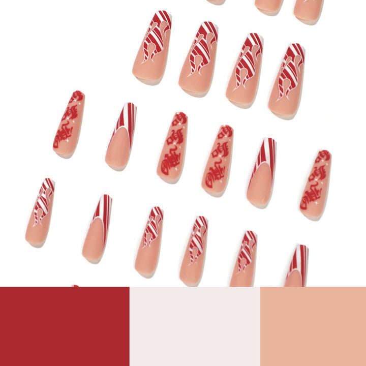 Artistic nail extensions in festive design Bowlift