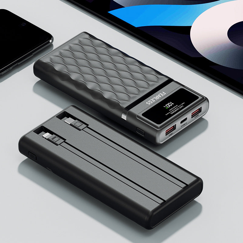 Multifunctional power bank with digital charging indicators and integrated cables Bowlift