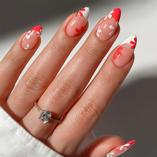 Floral Patterned Press-On Nail Set Bowlift