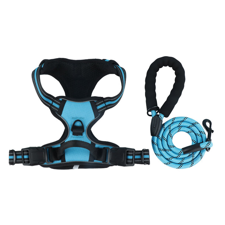 Comfortable Adjustable Dog Harness and Leash Set