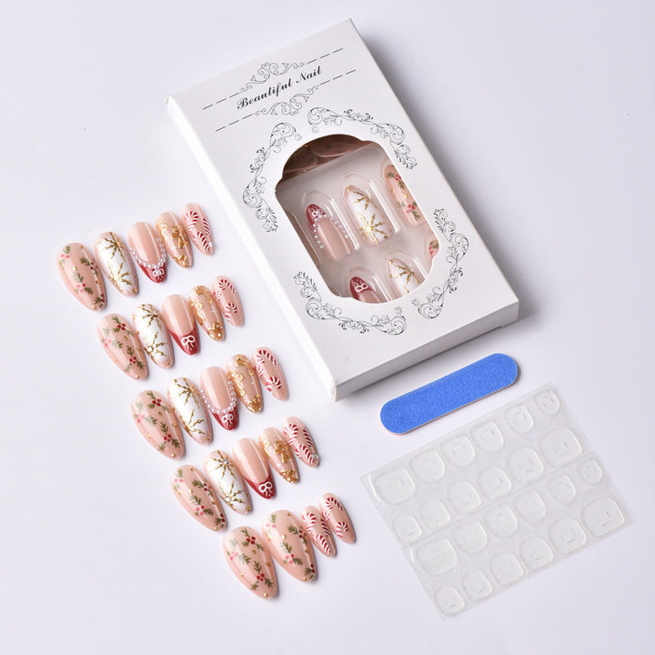 Elegant Artificial Nail Collection with Luxurious Accents Bowlift