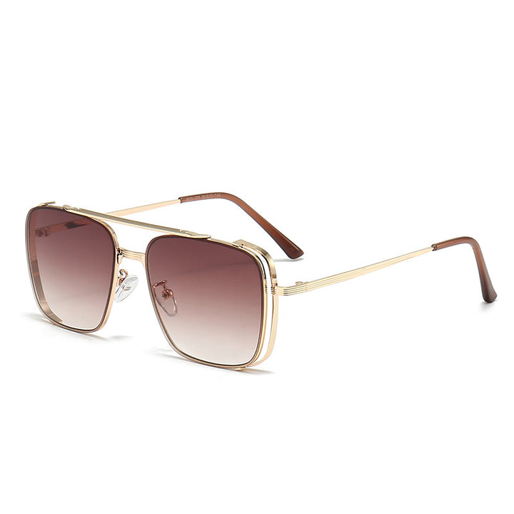 Women's fashionable square sunglasses with elegant metal frame Bowlift