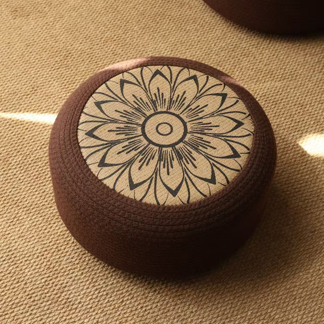 Decorative seating pouf with stylish floral design Bowlift