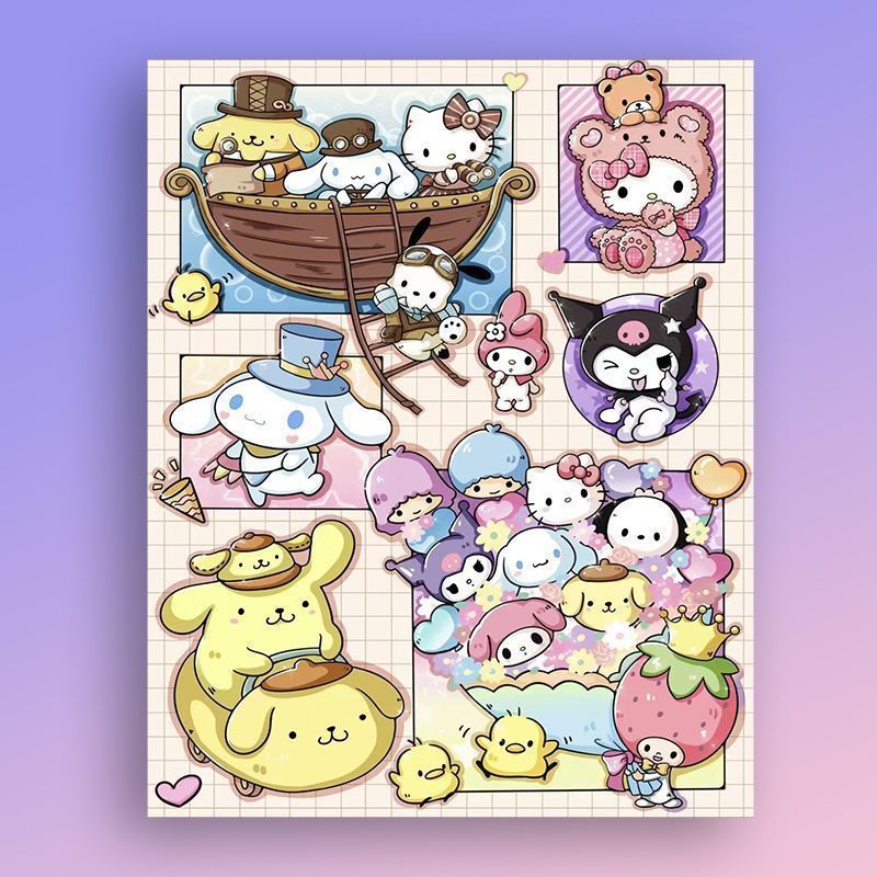 Cartoon Character Sticker Art Print Bowlift