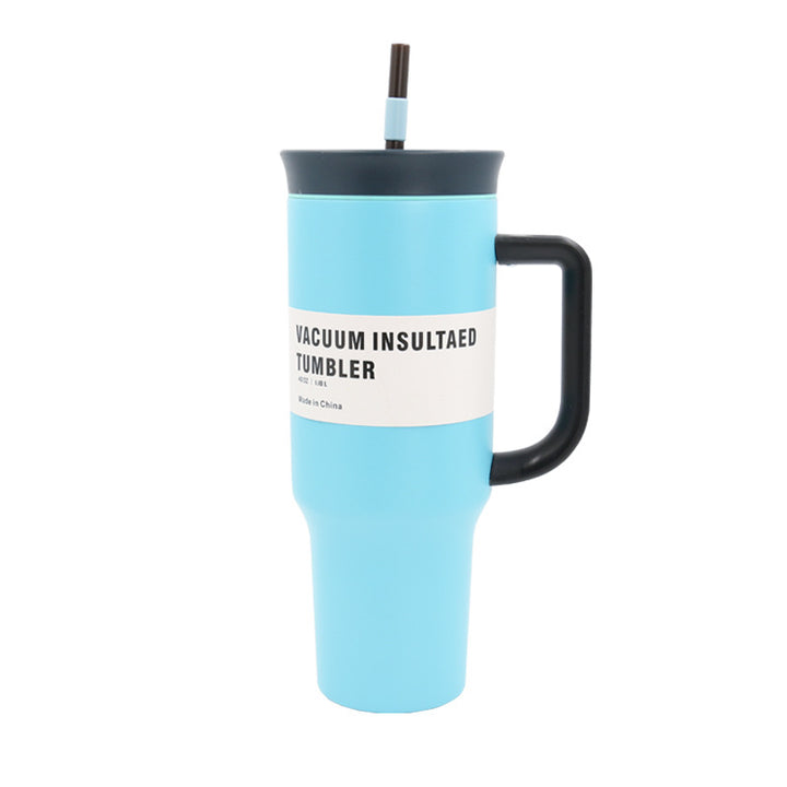 Women's Vacuum-Insulated Drinking Cup with Handle and Straw Bowlift