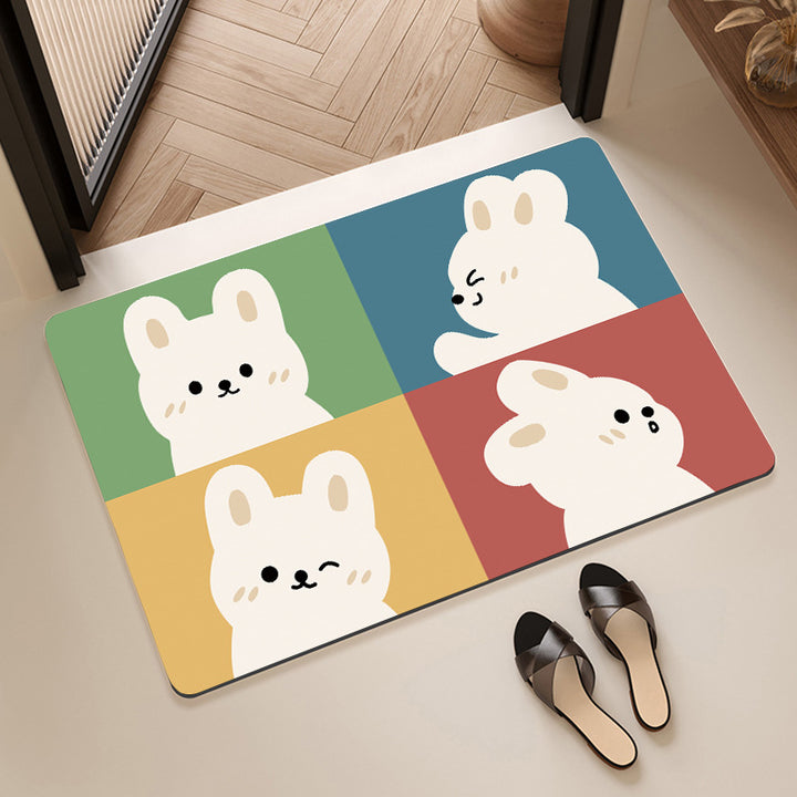 Cute Cartoon Pet-Themed Bath Mat Bowlift