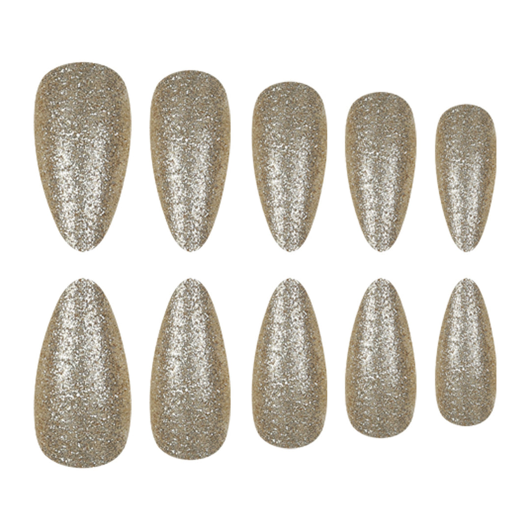 Elegant Glittered Stiletto Press-On Nails Bowlift