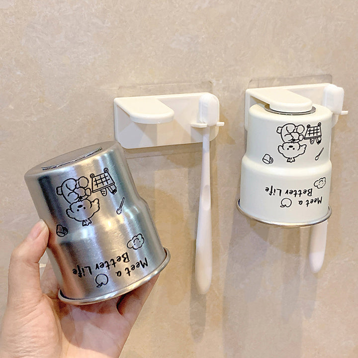 Wall-mounted toothbrush holder made of stainless steel Bowlift