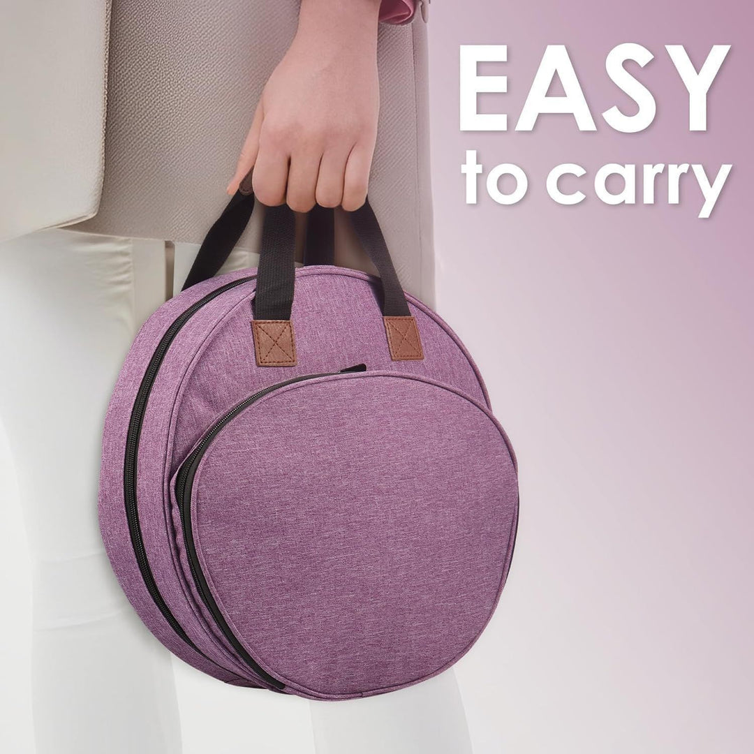 Round Tote Bag with Practical Two-Way Zipper Bowlift