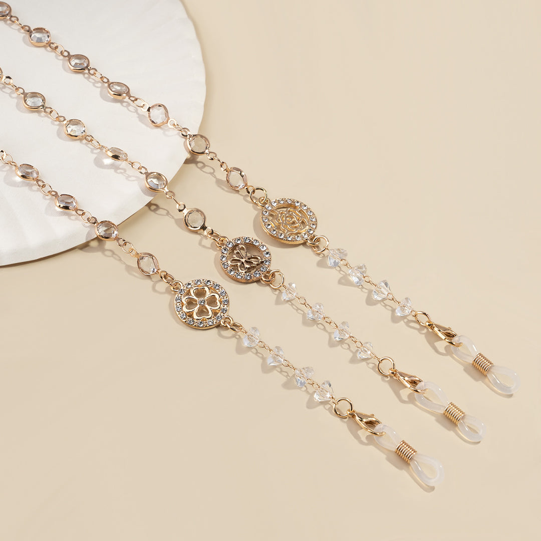 Glamorous Crystal-Embellished Eyewear Chain Bowlift