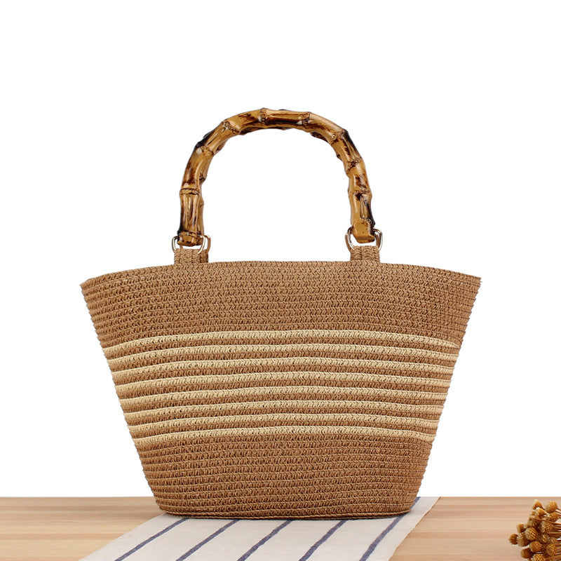 Handmade basket bag with bamboo handles Bowlift