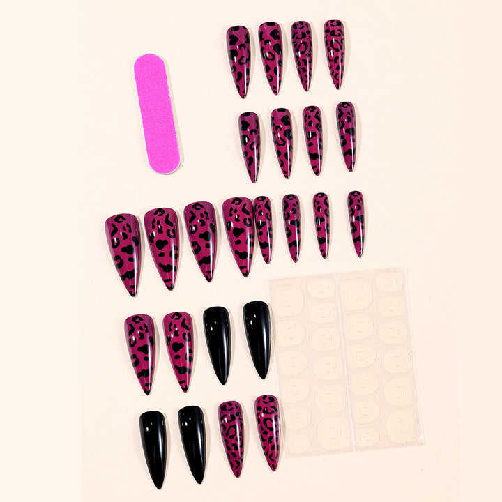 Fierce Leopard Print Stiletto Nail Extensions Bowlift