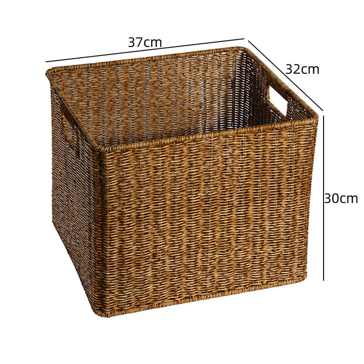 Unisex Rectangular Storage Basket made of braided rattan Bowlift