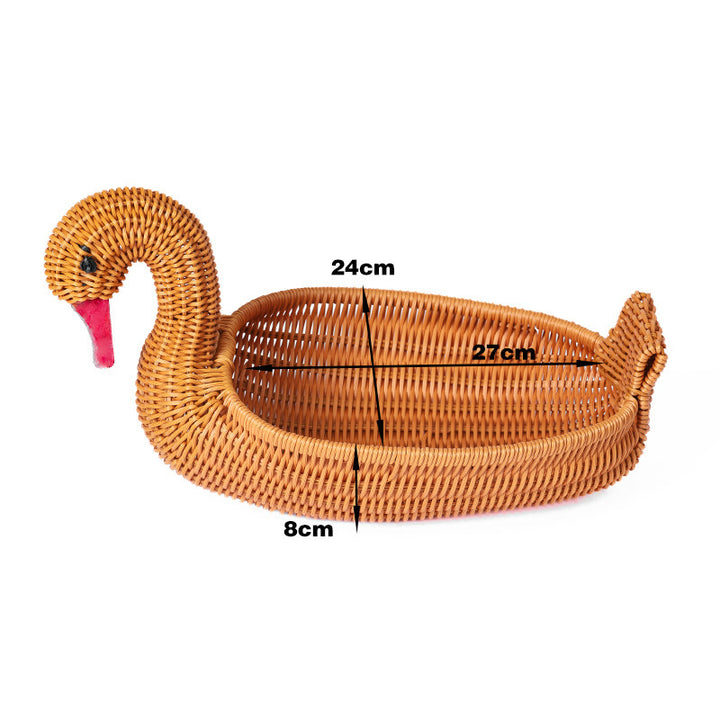 Frog-Shaped Decorative Woven Basket Bowlift