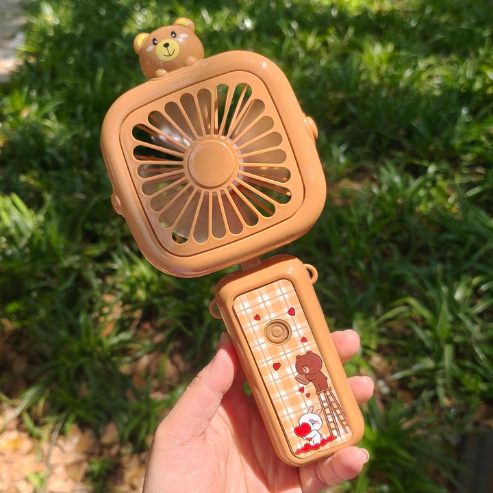 Ladies Portable Handy Mini Fan with Animal Design Bowlift