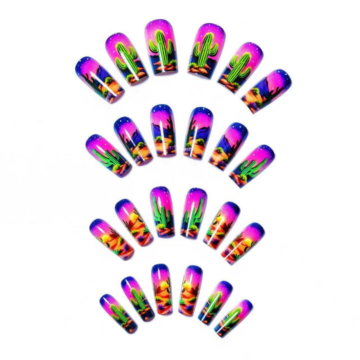 Artistic Desert-Themed Nail Art Bowlift