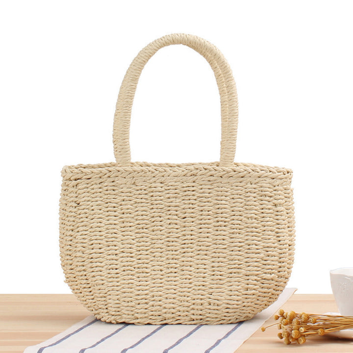 Handbag Made of Braided Natural Material with Modern Details Bowlift