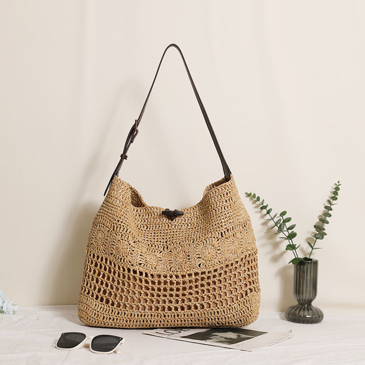 Hand-knotted shopper bag with trendy mesh design Bowlift