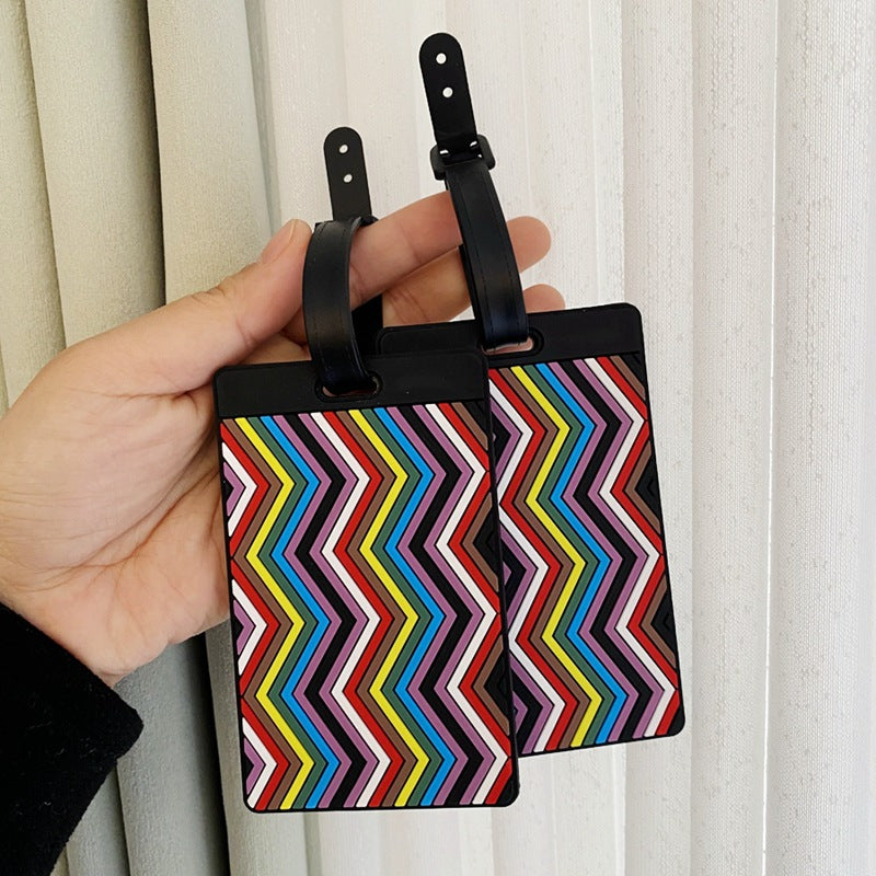 Vibrant Chevron Pattern Luggage Tag Bowlift
