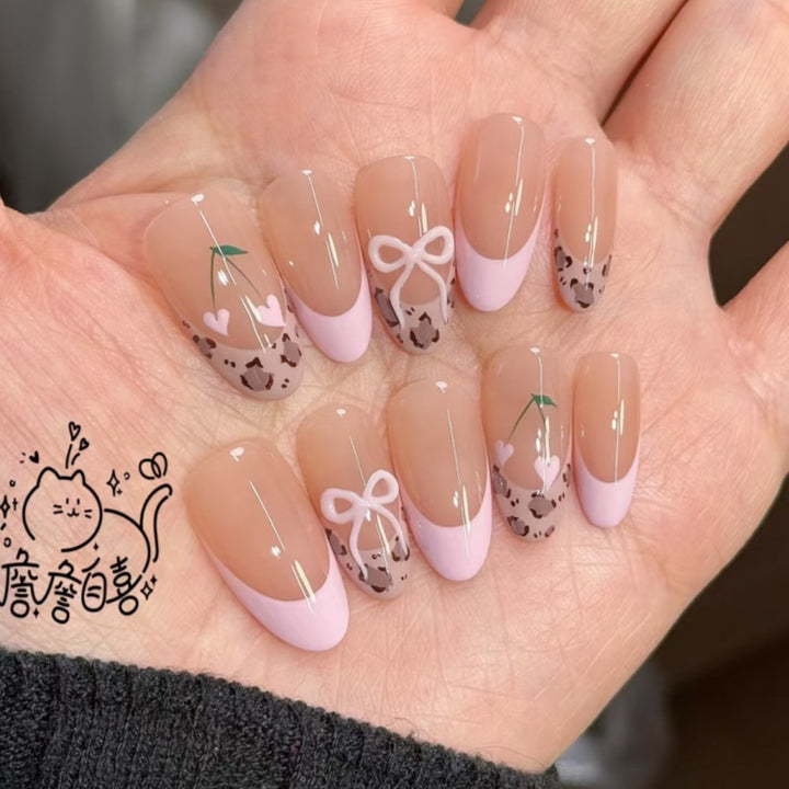 Nature-Themed Artistic Press-On Nail Set Bowlift