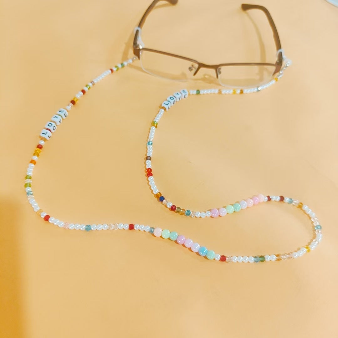 Glasses holder chain with colorful beads Bowlift