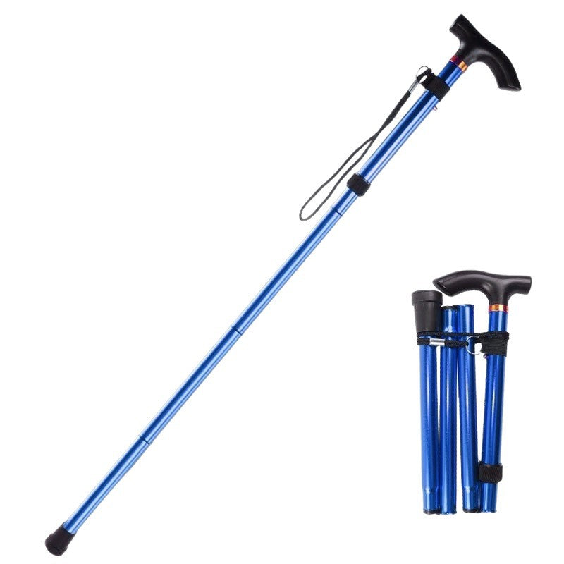 Adjustable Lightweight Folding Ergonomic Walking Cane with T-Handle Wrist Strap Bowlift