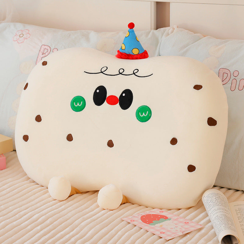 Plush pillow in cookie shape with cute face Bowlift
