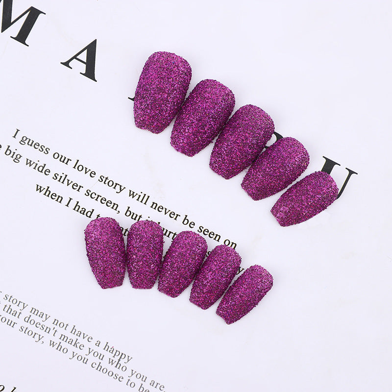 Glittering artificial nails in modern design Bowlift