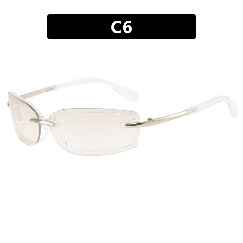 Women's fashionable sunglasses in futuristic design and transparent frame Bowlift